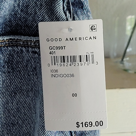 ✨️HP✨️NWT GOOD AMERICAN GOOD CLASSIC Distressed Jeans size 00/24 - Picture 11 of 15